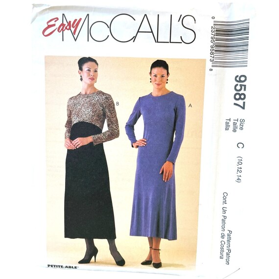 Mccalls Sewing Pattern 9587 Knit Dress Misses Size 10-14 - Etsy