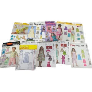 CUT LOT Girls Kids Sewing Pattern Bundle McCalls Simplicity Various Sized