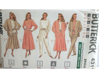 Butterick Sewing Pattern 4311 Jacket Top Skirt Pants Size XS-M