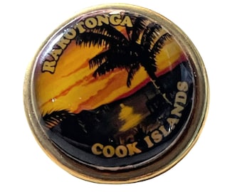 Vintage Rarotonga Koch-Inseln Souvenir Pin Badge