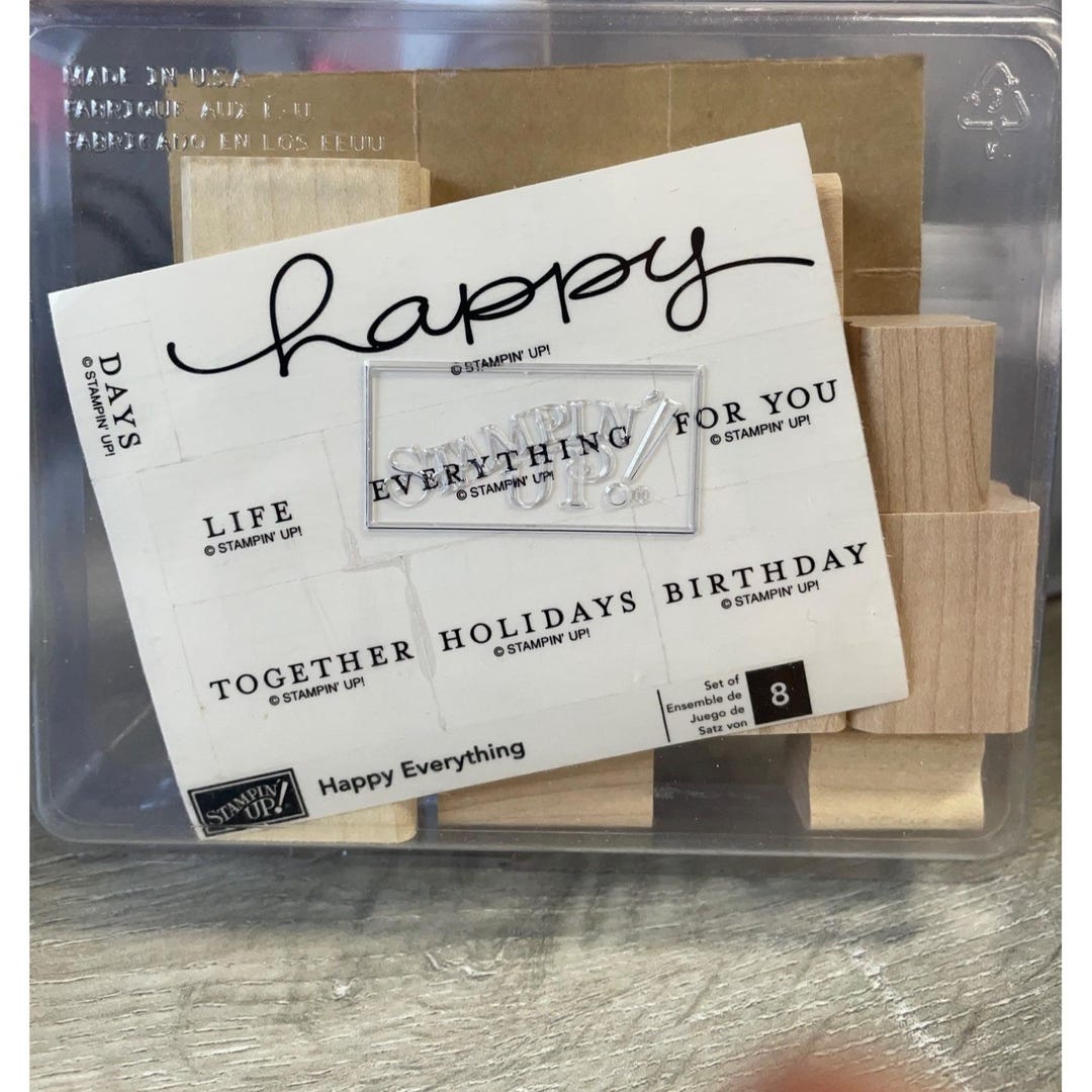 Stampin up Mounted Rubber Stamp Happy Everything - Etsy