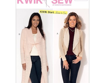 Kwik Sew Sewing Pattern 4192 Shawl Collar Cardigan Size XS-XL