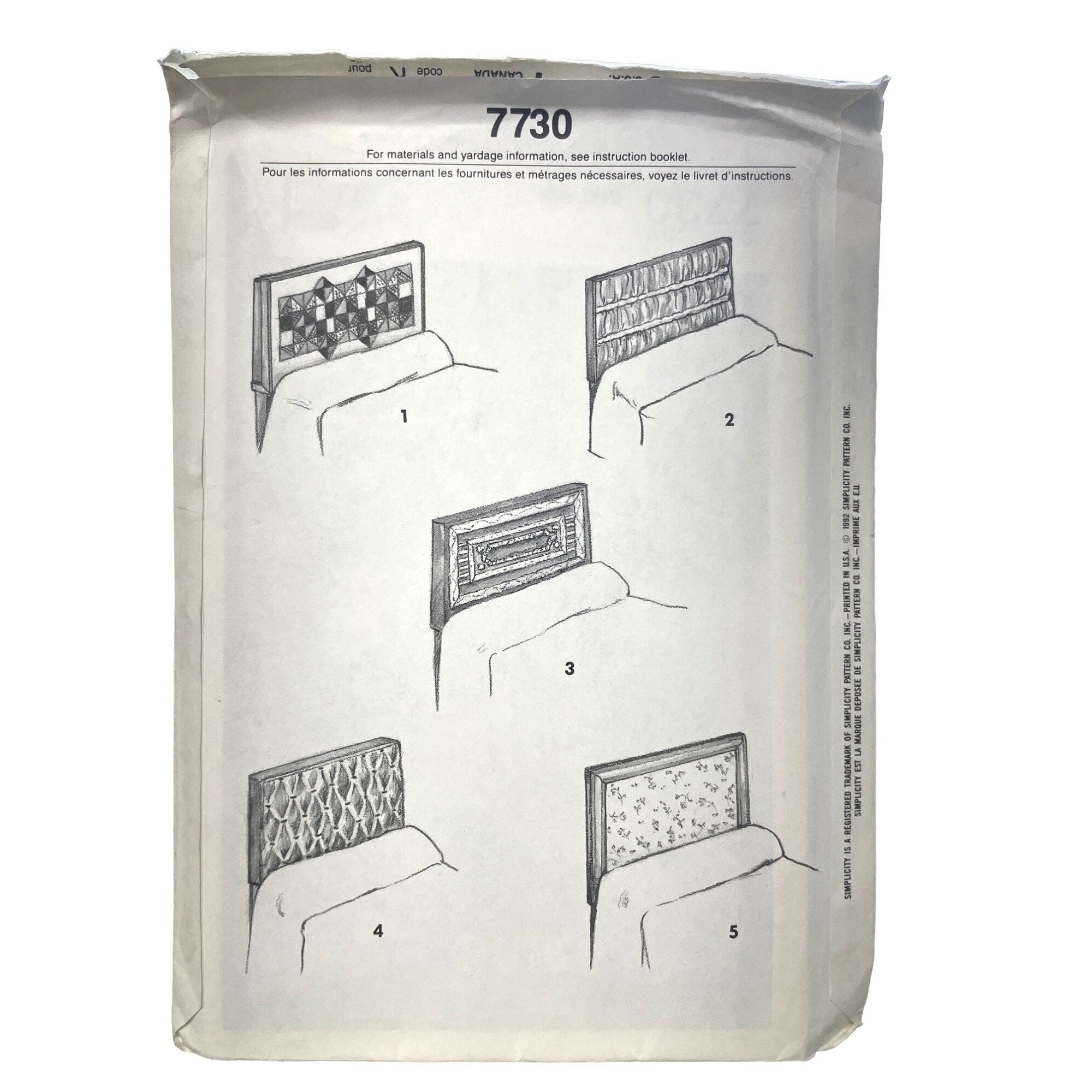 Simplicity Sewing Pattern 7730 Fabric Headboard - Etsy