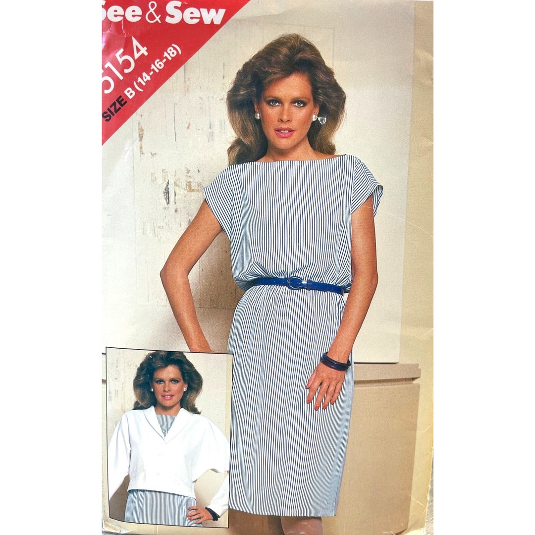 Butterick See and Sew Sewing Pattern 5154 Dress Jacker Misses Size 14 ...