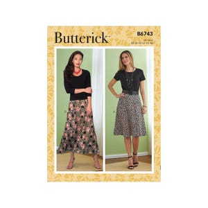 Butterick B6743 Misses & Misses Petite Skirt Sewing Pattern Sizes 8-16