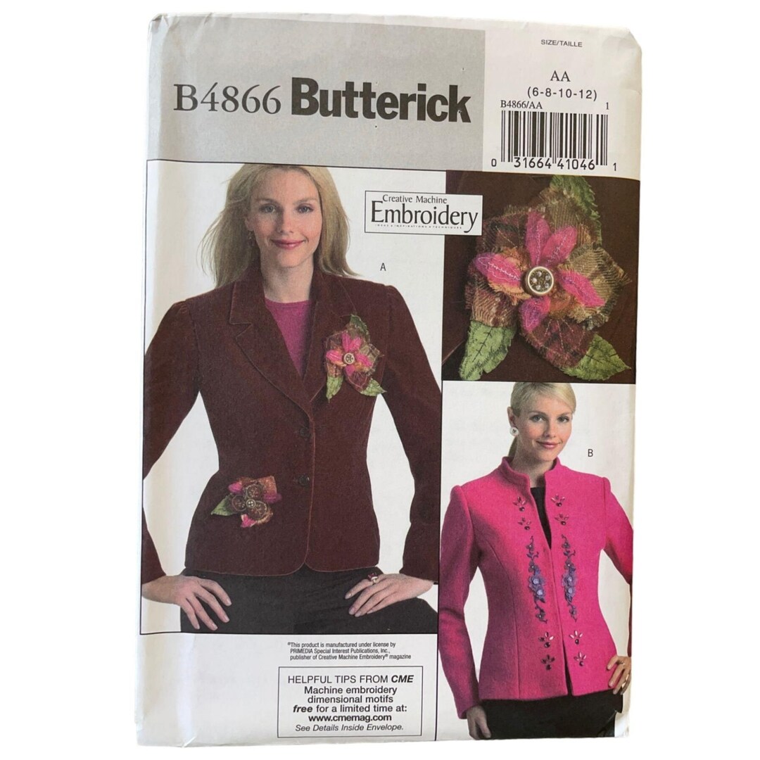Butterick Sewing Pattern 4866 Coat Jacket Misses Size 6-12 - Etsy