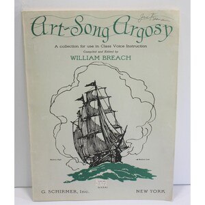 Art-Song Argosy 1937 Songbook Class Voice Instruction William Breach Sheet Music