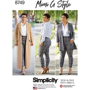 Simplicity Sewing Pattern 8749 MIMI G Coat Pants Size 20W-28W