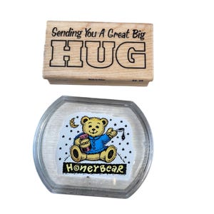 Sending You A Great Big Hug & Honey Bear Rubber Stamp Set