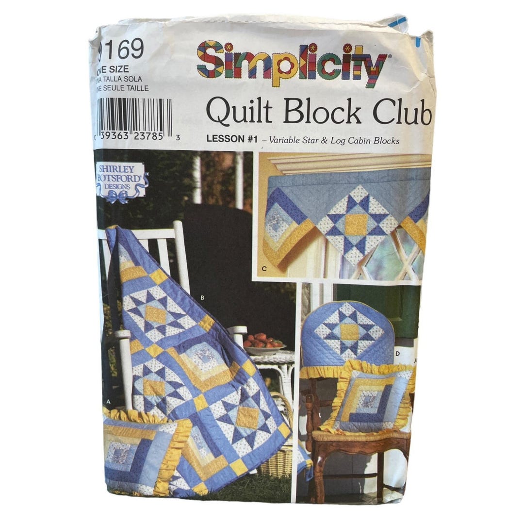 Simplicity Log Simplicity Sewing Pattern 9169 Quilt Block Club Variable Star Log Cabin ...