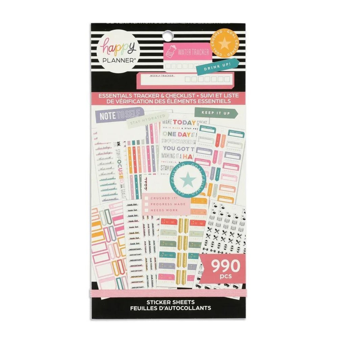 Happy Planner Essentials Tracker & Checklist Sticker Book 990 Pcs ...