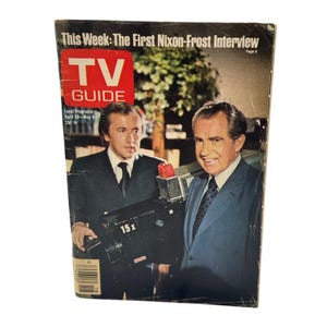 Vintage 1977 TV Guide Nixon-Frost Interview Cover Tom Selleck Add Columbia House