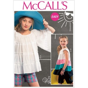 McCall&#39;s Sewing Pattern 6735 Girls Top Tunic Shorts Pants Size CCE 3-6