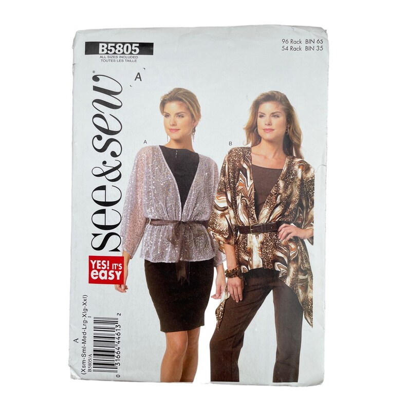 Butterick See and Sew Sewing Pattern 5805 Jacket Misses Size XS-XXL - Etsy