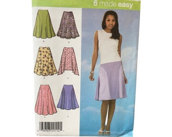 Simplicity Sewing Pattern 4592 Skirt Misses Size 6-12
