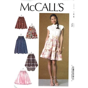 McCalls Sewing Pattern 7439 Skirts Belt Misses Size 6-14