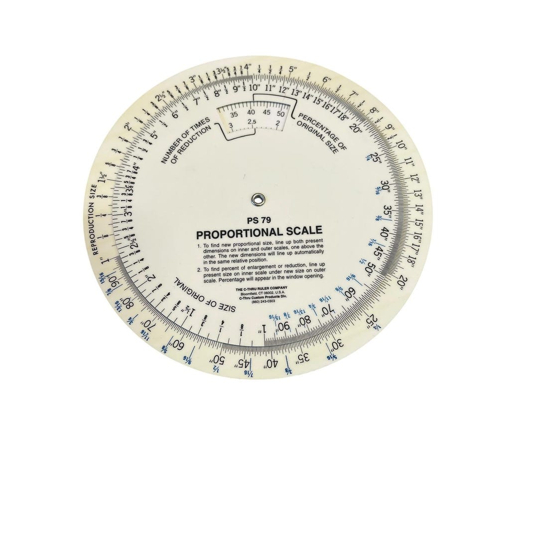 C-thru Ruler Company Proportional Scale PS 79 Cream Vintage Circular ...