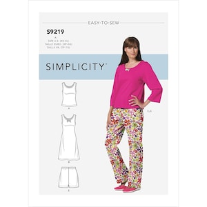 Simplicity Sewing Pattern 9219 Sleepwear Lounge Misses Size XS-XL