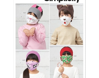 Simplicity Sewing Pattern 9305 Headbands Hat Face Coverings Child S-L