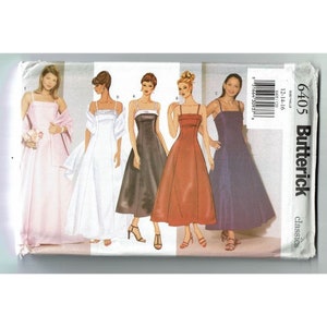 Butterick Sewing Pattern 6405 Dress Stole Formal Misses Petite Size 12-16