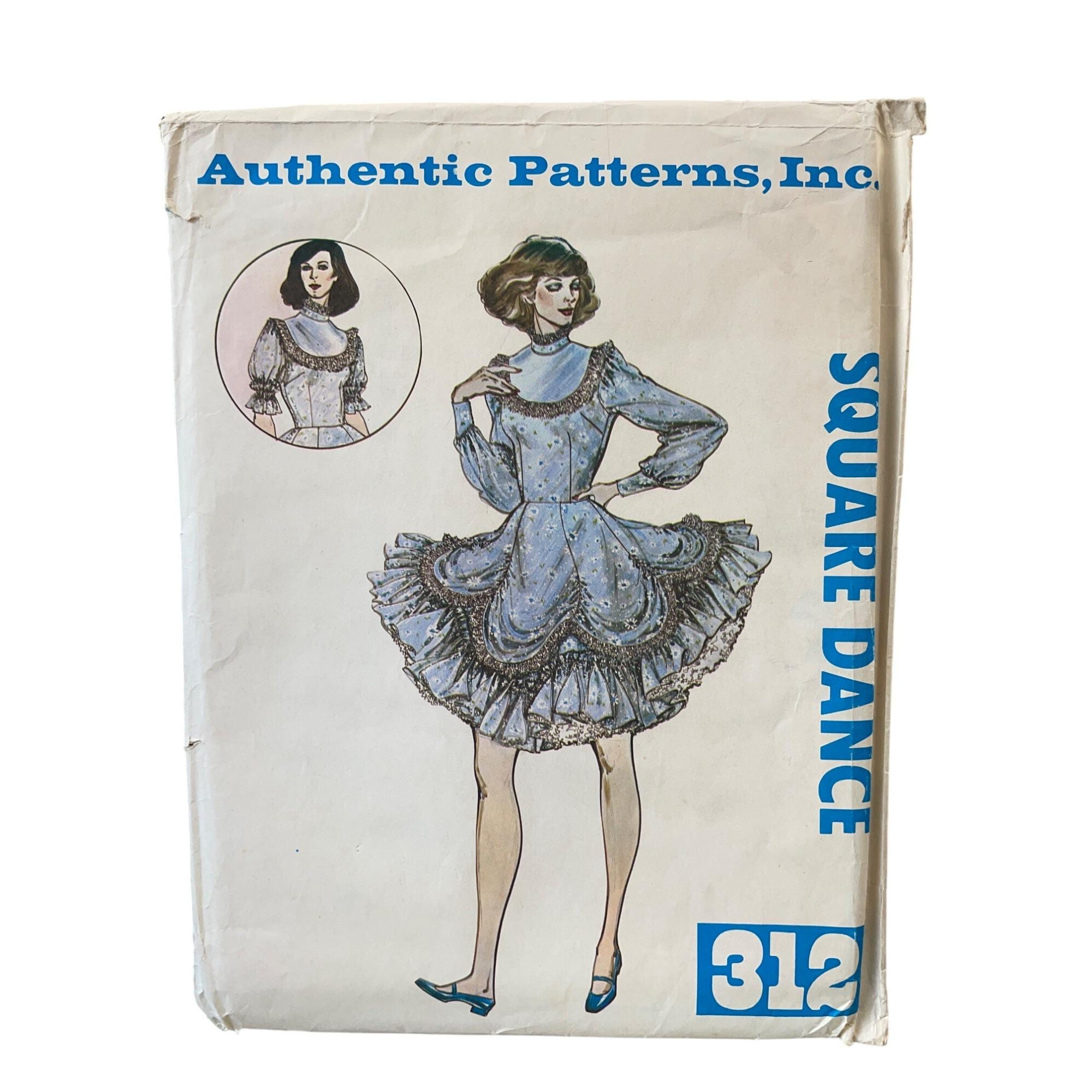 Authentic Patterns 312 Square Dance Dress Sewing Pattern Multi-size 6 8 ...