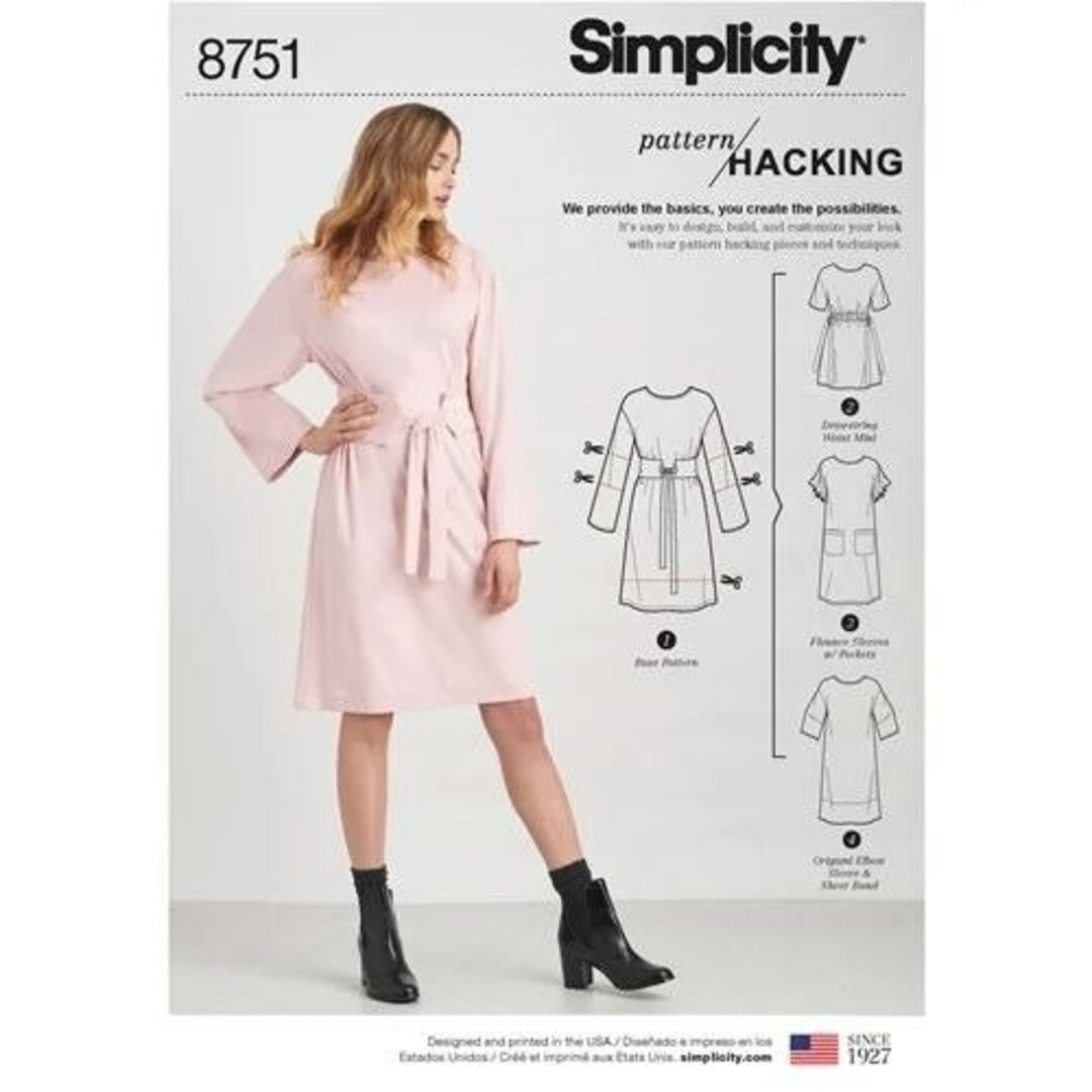 Simplicity Sewing Pattern 8751 Misses Dress Options for Design Hacking ...