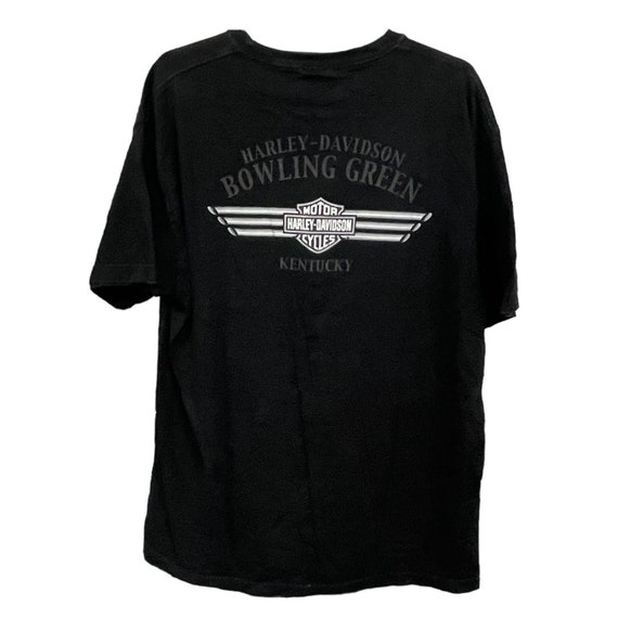 Vintage Harley Davidson Black T-shirt Who Let the Hogs Out Bowling