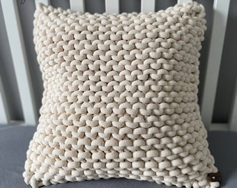 Coussins décoratifs, coussins en grosse maille, coussins de canapé avec rembourrage et housse,