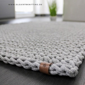 Bath rug, bath mat, carpet, crocheted from cotton cord