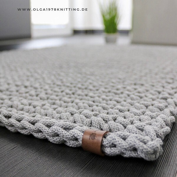 Tapis de bain, tapis de bain, tapis, crocheté à partir de cordon de coton