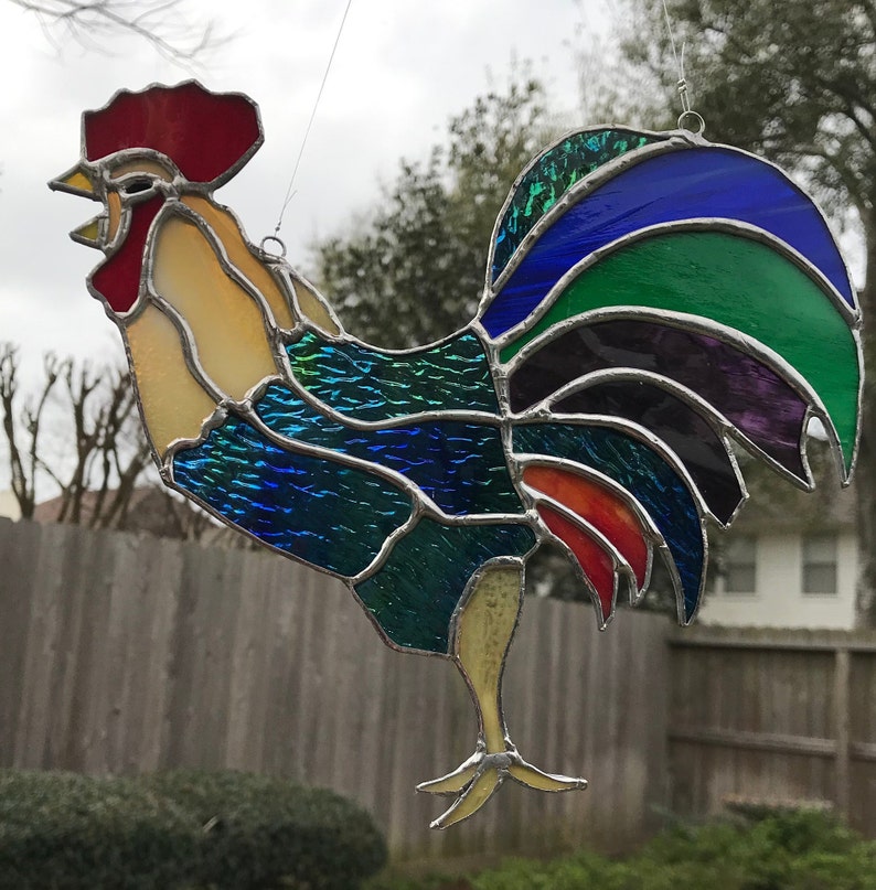 Stained Glass Rooster Etsy