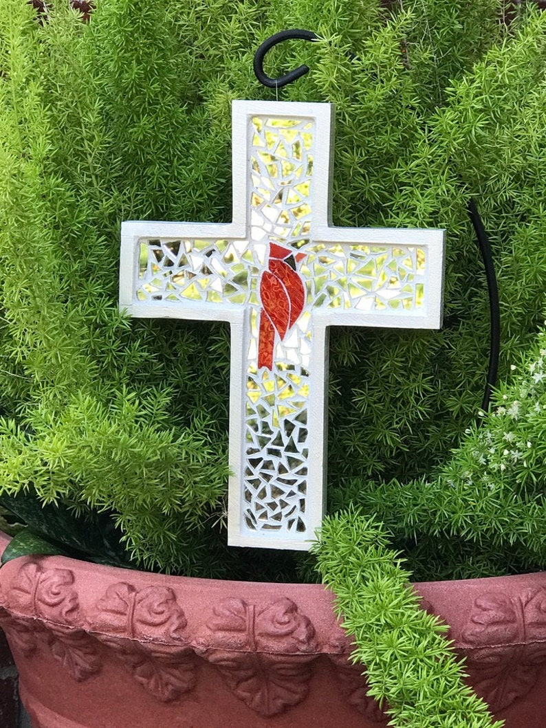 Cruz de mosaico cardenal o arrendajo azul imagen 4