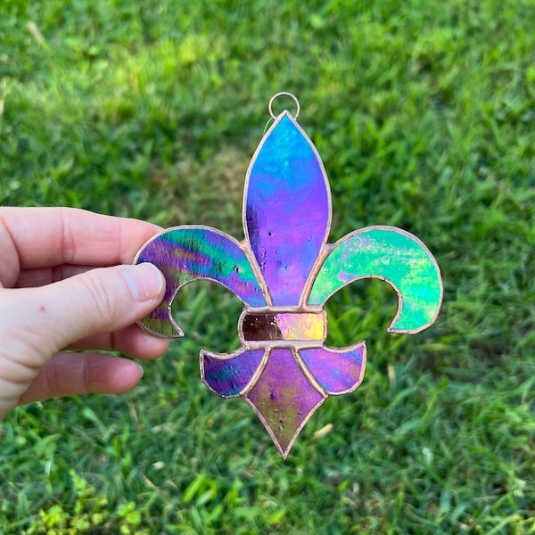 Fleur De Lis Stained Glass Ornament