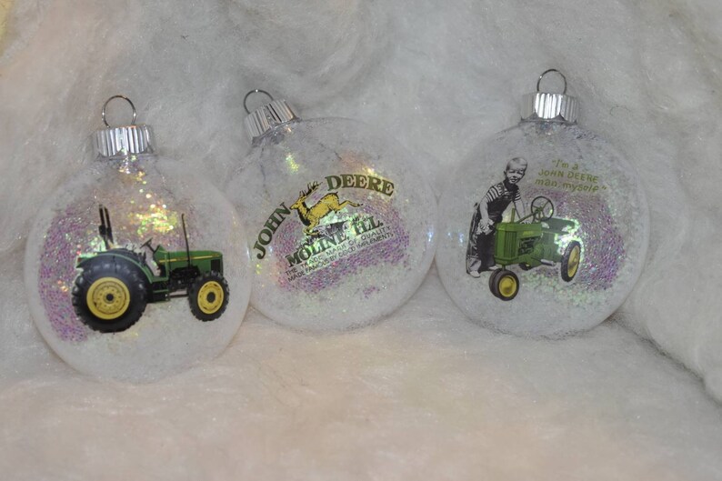 John Deere Inspired Christmas Ornaments 3 Pc Set Only One Etsy