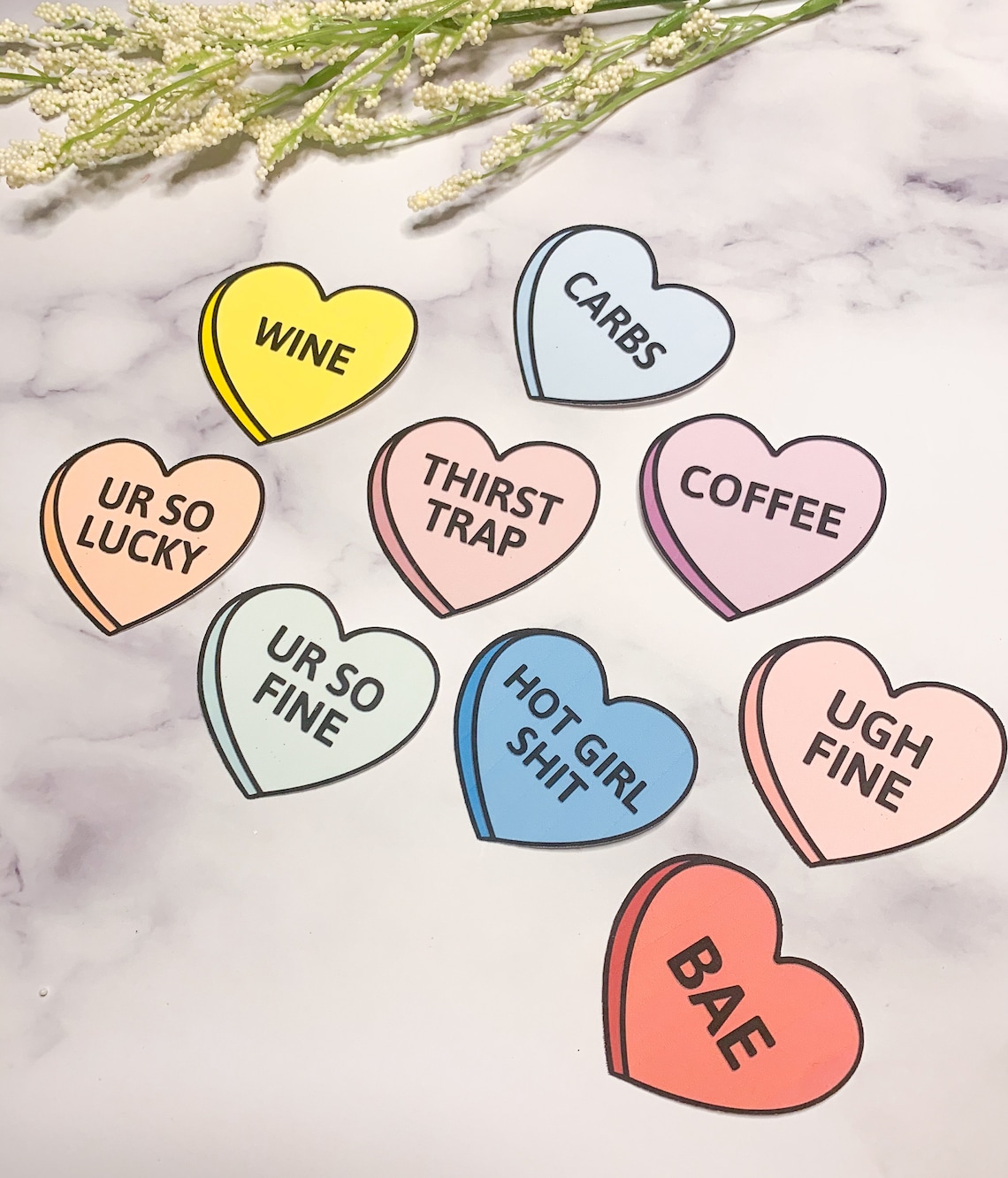 Funny Candy Heart Stickers Valentines Day Gift Gifts for - Etsy