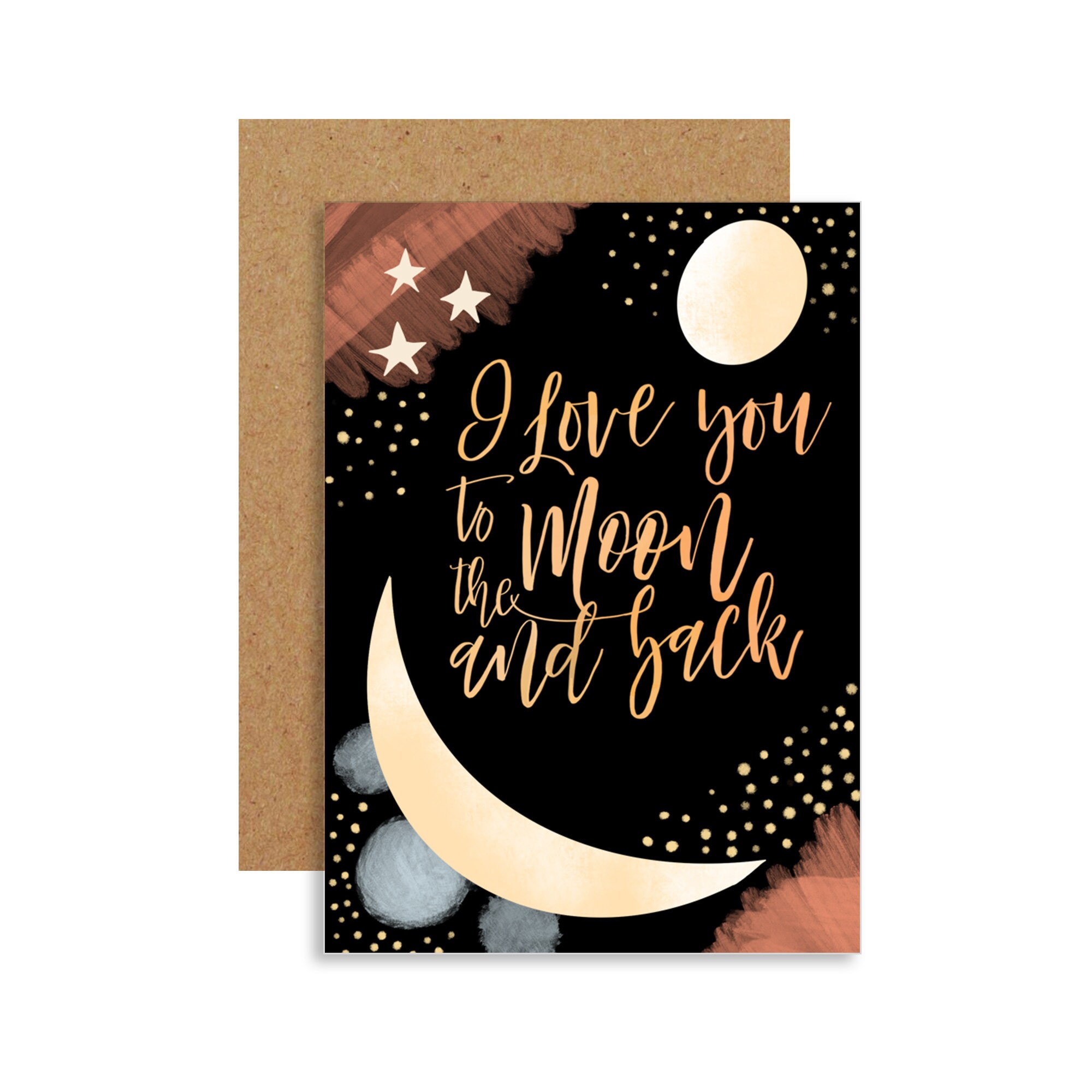 I Love You To The Moon And Back Love Card Cute Card Etsy I Love You To The Moon And Back Love Card Cute Card Etsy