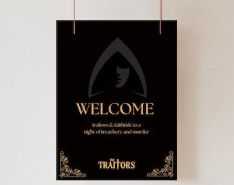 The Traitors Party Welcome Sign, Digital Download, Canva Template