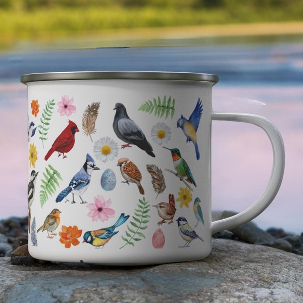 Vogel-Liebhaber-Camping-Becher | Cottagecore Natur Geschenk