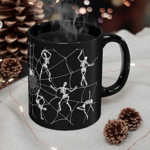Dancing Skeletons Halloween Mug | Spooky Coffee Cup | Cute Halloween Gift