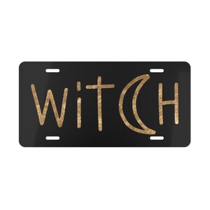 Celestial Witch Vanity License Plate, Dark Academia Gift for Car Lovers, Gift for Him/ Her, Halloween Decor, Custom Vanity Car Tag