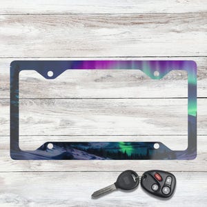 Aurora Borealis License Plate Frame, Northern Lights Car Decor