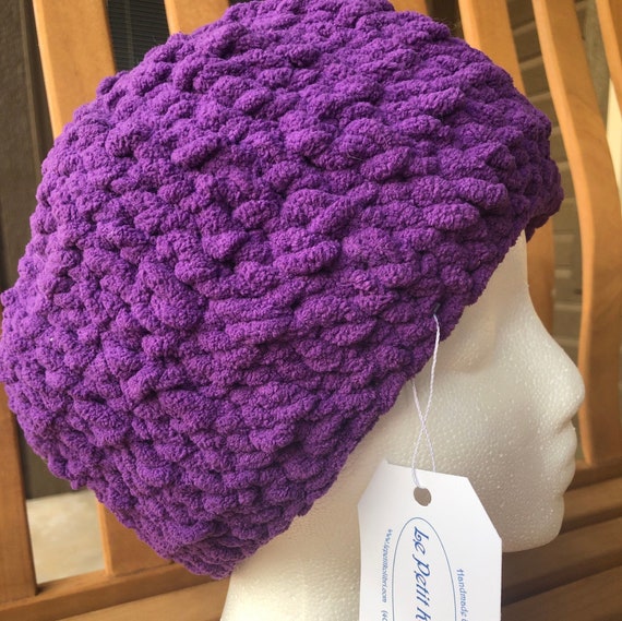 Chunky Knit Beanie, Purple Ski Hat, Womens Beanie, Soft and Warm Beanie for Women, Gift for Her, Bestie Gift, Mom Gift