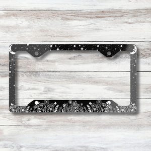 Snow Leopard Print License Plate Frame – Aluminum, 12.2x6.3", Fits US/CA Plates, 2 Hole, Gift For Women & Men
