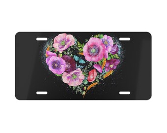 Floral Heart Car Tag: Gift for Mom, Daughter, Wife
