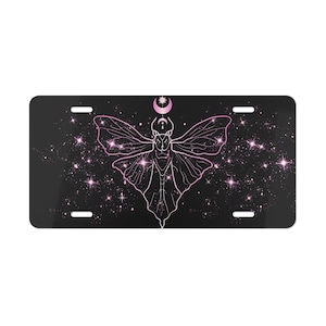Mystic Moth License Plate | Dark Academia Celestial Vanity Car Tag | Gift for New Car, New Driver