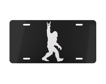 Placa de vanidad de Pie Grande / Etiqueta de coche divertida de Sasquatch