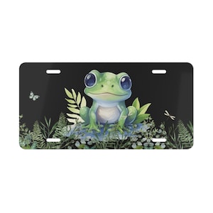 Frog Car Tag, Cute Frog License Plate, Novelty Auto Accessory, Unique Gift for Frog Lover, Vehicle Decor