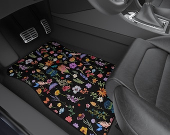 Pressed Flowers Car Mats | Floral Auto Decor