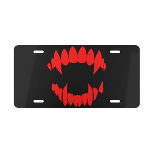 Vampire Dracula Car Tag, Venom Inspired License Tag, Funny Sarcastic Vanity Plate, Halloween Decor, Drivers Permit Gift