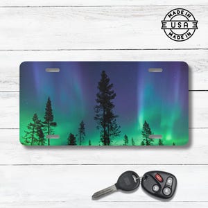 Aurora Borealis License Plate: Northern Lights Car Tag